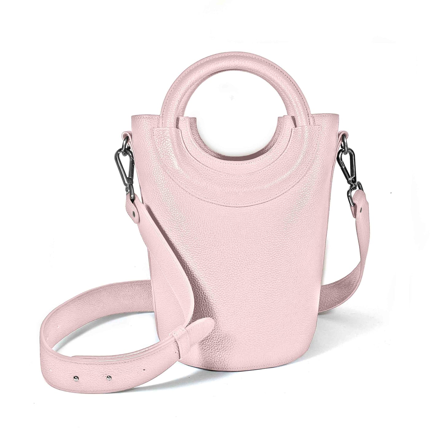 Sac seau Ana M cuir rose clair